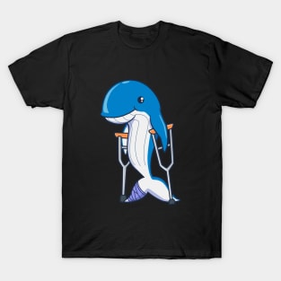 On crutches - cartoon whale T-Shirt